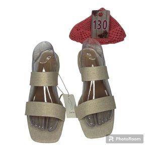 NWT Joie Nolita Linen Cream Wide Strap Sandals Size 9.5
